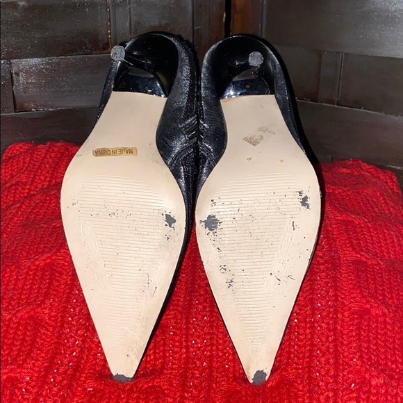 Black Sequined Stiletto Booties. Size 6.5 - Picture 3 of 8